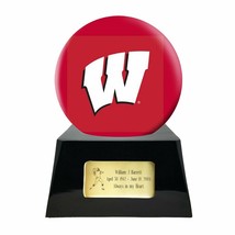 Large/Adult 200 Cubic Inch Wisconsin Badgers Metal Ball on Cremation Urn Base - £393.84 GBP