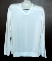 Michael Kors Men’s White Cotton Warm V-Neck Sweater Size XL NEW - £55.76 GBP