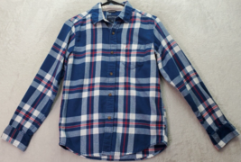 Nautica Shirt Boys Large Multi Plaid Flannel Long Sleeve Logo Collar But... - £11.06 GBP
