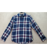 Nautica Shirt Boys Large Multi Plaid Flannel Long Sleeve Logo Collar But... - $13.96