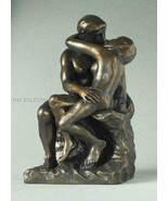 The Kiss Nude Mini Sculpture Statue Pocket Art Rodin Bronze Finish In Box - $29.05