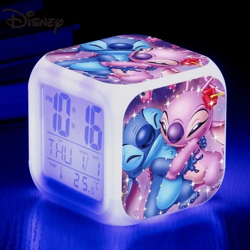 Lilo and Stitch Disney Alarm Clock Kawaii Cartoon Anime -8x8x8CM Stitch-32 - $10.52