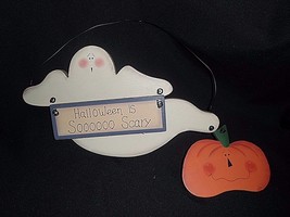 Primitive Country GHOST PUMPKIN Farmhouse Wood Fall Halloween is Sooo Scary Sign - £10.17 GBP
