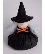 Country Primative Halloween Stuffed Plush Hand Made Witch Bean Bag Black - $5.83