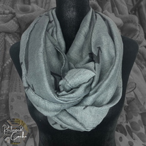 Rue 21 etc Gray Black Anchors Print Multipurpose Infinity Scarf Neck Wrap Shawl - £11.99 GBP