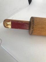 Vintage Set of 2 Wooden Rolling Pins One with Neat Red Handles  - $62.00