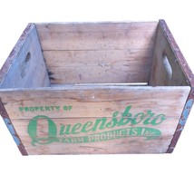 Queensboro Farm Products NY Wood Metal Milk Bottle Crate Vintage READ - £30.73 GBP