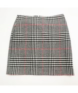 TALBOTS Petites Womens Mini Skirt Black White Red Plaid Size 6P Back Zip - $10.37