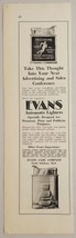 1931 Print Ad Evans Automatic Lighters Advertising North Attleboro,Massachusetts - £11.00 GBP