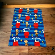 Peanuts Charlie Brown Snoopy Woodstock Plush Blanket Soft Throw 42&quot; x 56&quot; - £14.45 GBP