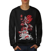 Wellcoda Japanese Knight Fantasy Mens Sweatshirt, Japan Casual Pullover Jumper - £24.11 GBP+