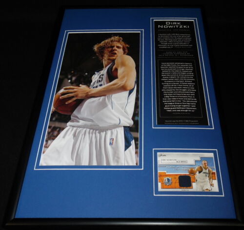 Primary image for Dirk Nowitzki Framed 12x18 Game Used Jersey & Photo Display Mavericks