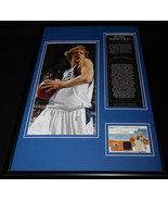 Dirk Nowitzki Framed 12x18 Game Used Jersey &amp; Photo Display Mavericks - £54.36 GBP