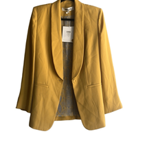 Diane Von Furstenberg Womens 6 Cathy Blazer Jacket Yellow Lined Pockets NWT - £85.93 GBP