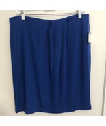 NEW ANNE KLEIN Blue Slinky Asymmetric Pleat Front Skirt SIZE XL XLARGE B... - £17.99 GBP