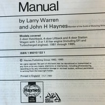 Haynes 789 Ford Escort &amp; Mercury Lynx Gas Engines 1981-1985 Repair Manual - £7.87 GBP