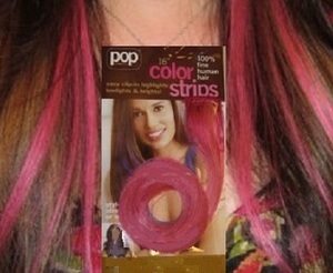 Put on Pieces by HairUWear "Breast Cancer Pink" Clip-in Color Strips