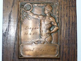 Historic 1927 Jewish Boxing Champion Sieger Copper Medallion, Spand Box-Club - $127.88