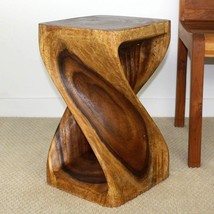 12 inches Square x 20-inch Wooden Hand-carved Walnut Oil Twist Stool (Thailand) - $173.77