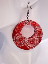 Hand Painted Ombre Iridescent Dangle Pendant Earrings Free Shipping - $20.00