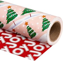 Reversible Christmas Wrapping Paper - Mini Roll - 17 Inch X 33 Feet - - £21.50 GBP