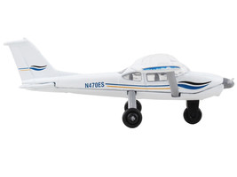 Cessna 172 Aircraft White w Blue &amp; Yellow Stripes N470ES w Runway 24 Sign - £14.58 GBP