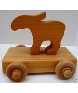 DONKEY ON WHEELS 1980s California Artisan All Wood Toy - £21.50 GBP