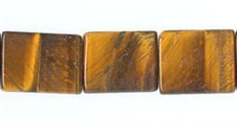 10mm x 12mm x 4mm Tiger Eye Puff Rectangle Beads (10) TEN BEADS - £1.40 GBP