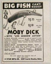 1949 Print Ad Moby Dick Minnow Action Fishing Lures Star Mfg Omaha,NE - £7.00 GBP