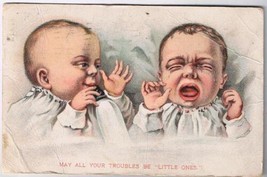 Comic Postcard May All Your Troubles Be Little Ones - $2.96