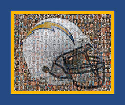 San Diego Chargers Mosaic Print Art Designed Using over 100 of the Great... - $40.00+