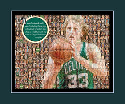 Larry Bird Picture Mosaic Print Art Using 50 Player images of Larry. - £19.60 GBP