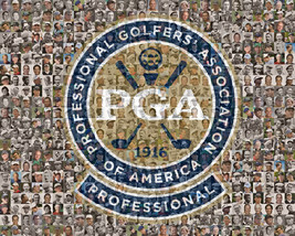 PGA Golf Mosaic Print Art Featuring over 100 greatest golfers- 8x10&quot; Matted - £27.49 GBP