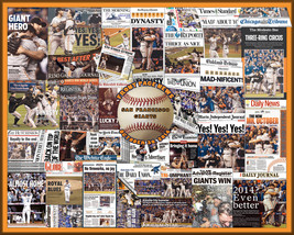 SF Giants 2014 World Series Newspaper Collage Print- 16x20 Unframed print. Handm - £15.89 GBP