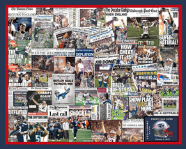 New England Patriots 2015 Super Bowl Newspaper Collage Print Art designed using  - £15.97 GBP