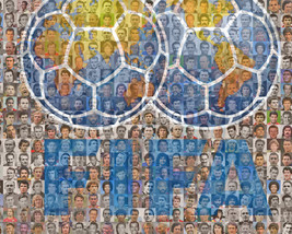 FIFA Soccer Mosaic Print Art Featuring over 100 of the Greatest Soccer Players o - $20.00