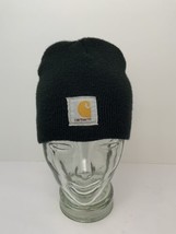 Carhartt Hat Knit Beanie Cap Black Logo Tag Made in USA Hipster Excellen... - £17.22 GBP