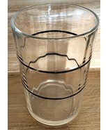 MCM Mid Century Juice Glass Clear With Black Stripes 3.25&quot; - £5.39 GBP