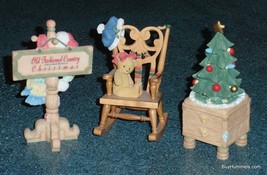 CHERISHED TEDDIES Country Christmas Accessories TREE HAT RACK ROCKING CHAIR - £36.61 GBP