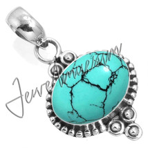 ! December Birthstone Natural Turquoise Stamp 925 Fine Sterling Silver P... - £26.07 GBP