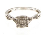 Diamond Women&#39;s Cluster ring 10kt White Gold 386196 - $99.00