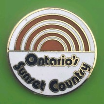 Ontario Sunset Country Pin Metal Enamel Vintage Canada - £7.81 GBP