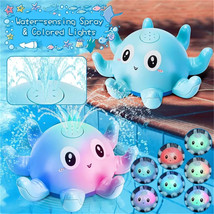 Baby Bath Toys Octopus Induction Water Spray Light Up Sprinkler Octopus Bath Toy - £15.14 GBP
