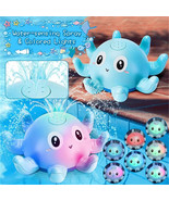 Baby Bath Toys Octopus Induction Water Spray Light Up Sprinkler Octopus Bath Toy