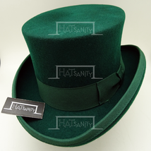  HATsanity KIDs Retro Wool Felt Formal Tuxedo Topper Hat - Green  - $50.00