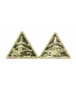 Classical History Egyptian Pyramid Eye Of Horus Golden Stud Earrings Pai... - $16.59 CAD