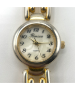 Ronica Quartz Watch Gold Tone Faux Mother of Pearl Bezel Geometric Links... - $32.87 CAD