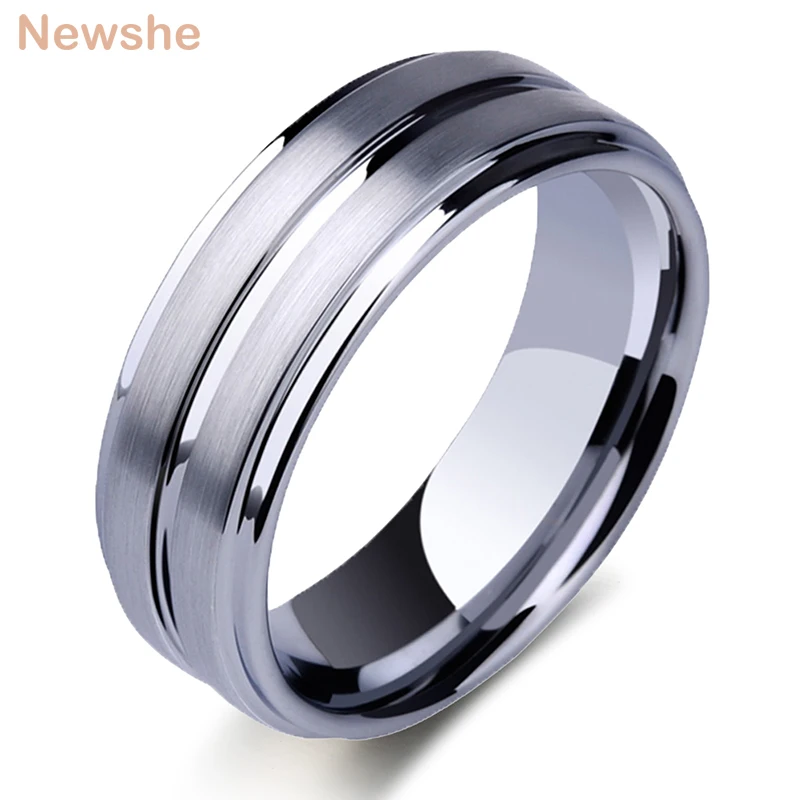 Tungsten Carbide Rings For Men Groove Ring 8mm Mens Wedding Band Charm J... - $30.84