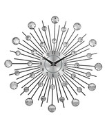 Crystal Sunburst Metal In Home Wall Clock - £63.79 GBP+