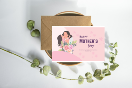 Happy Mothers Day | Mother and Daughter | Pink | flowers | Editable | Instant Do - £2.58 GBP